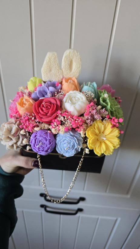 Box torebka świece sojowe flowerbox urodziny prezent 