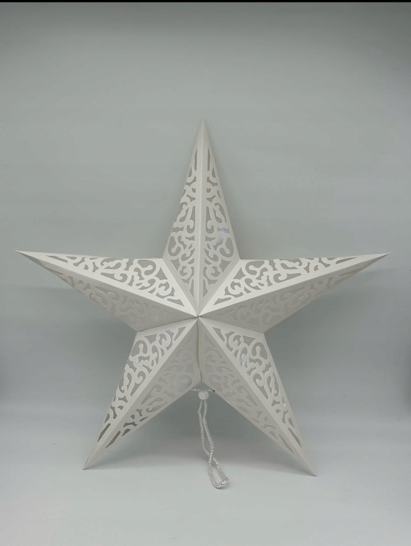 GWIAZDA SKŁADANA ŚWIĄTECZNA WITRAŻ PAPIEROWA 3D DEKORACJA AŻUROWA OKNO ⭐⭐⭐