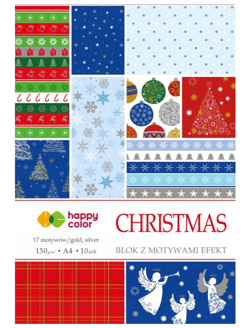 Blok kreatywny A4 15 ark 80g 30 motywów Święta v2 Happy Color