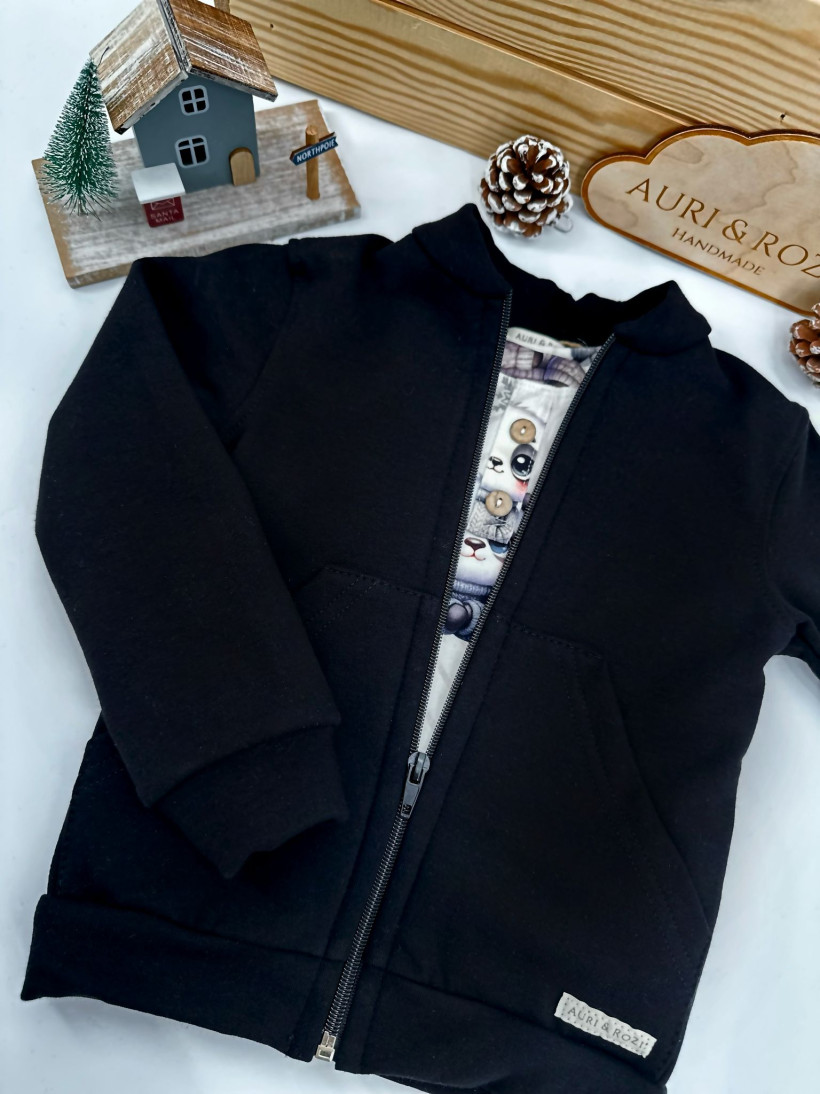 CZARNA BLUZA OCIEPLANA AURI&ROZI 