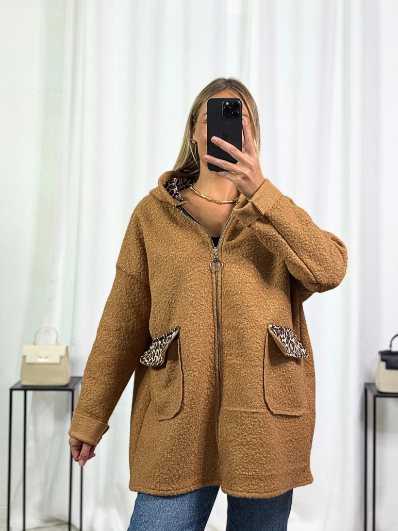 1 ARTICLE ACHETE, LE 2E A -50% veste bouclette léopard 38/46++