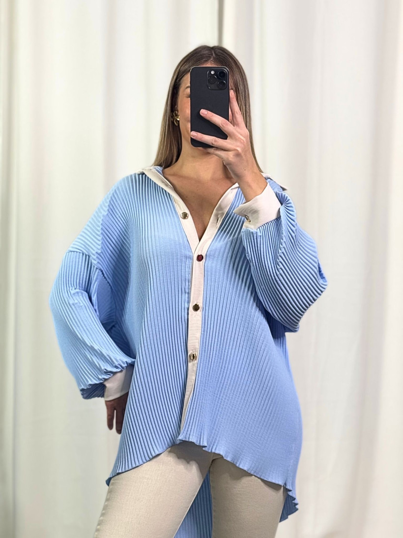 PROMO Chemise Plissée oversize Tu 40/50 ROSE