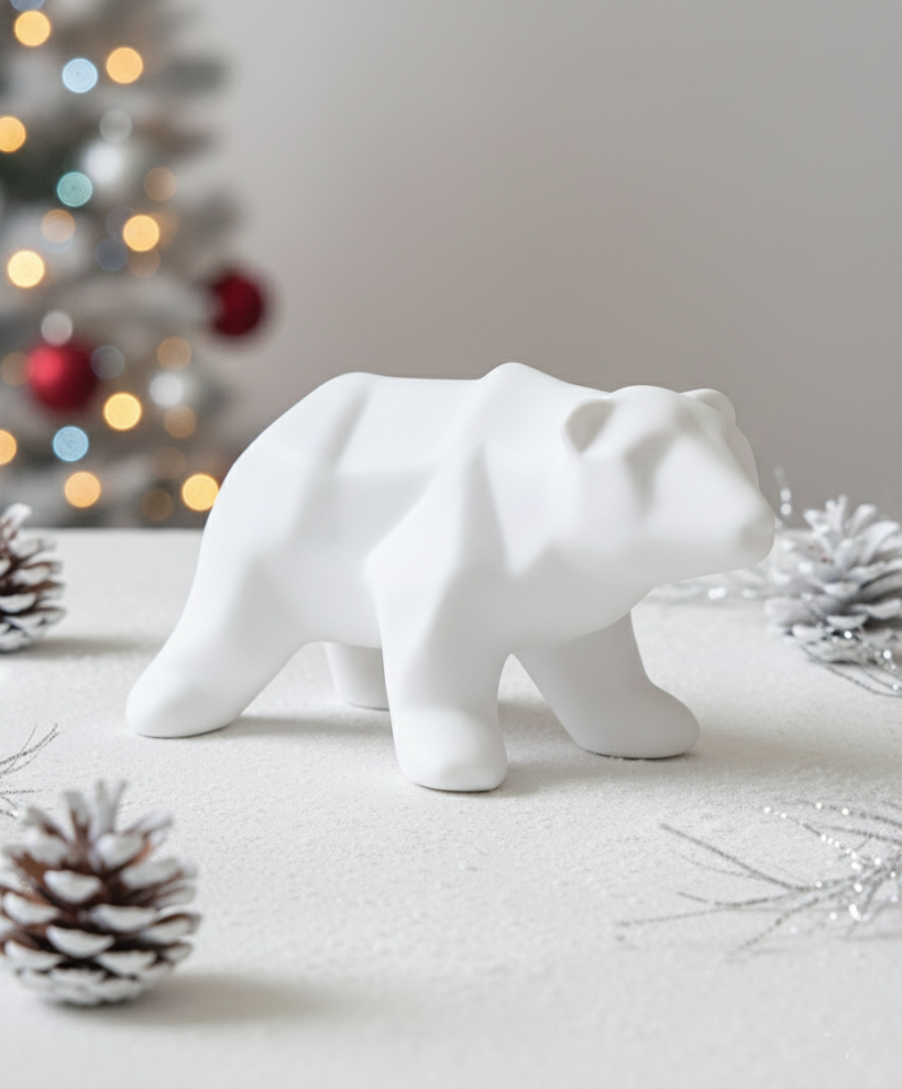 Miś polarny podświetlany ceramiczny LED 18x9cm