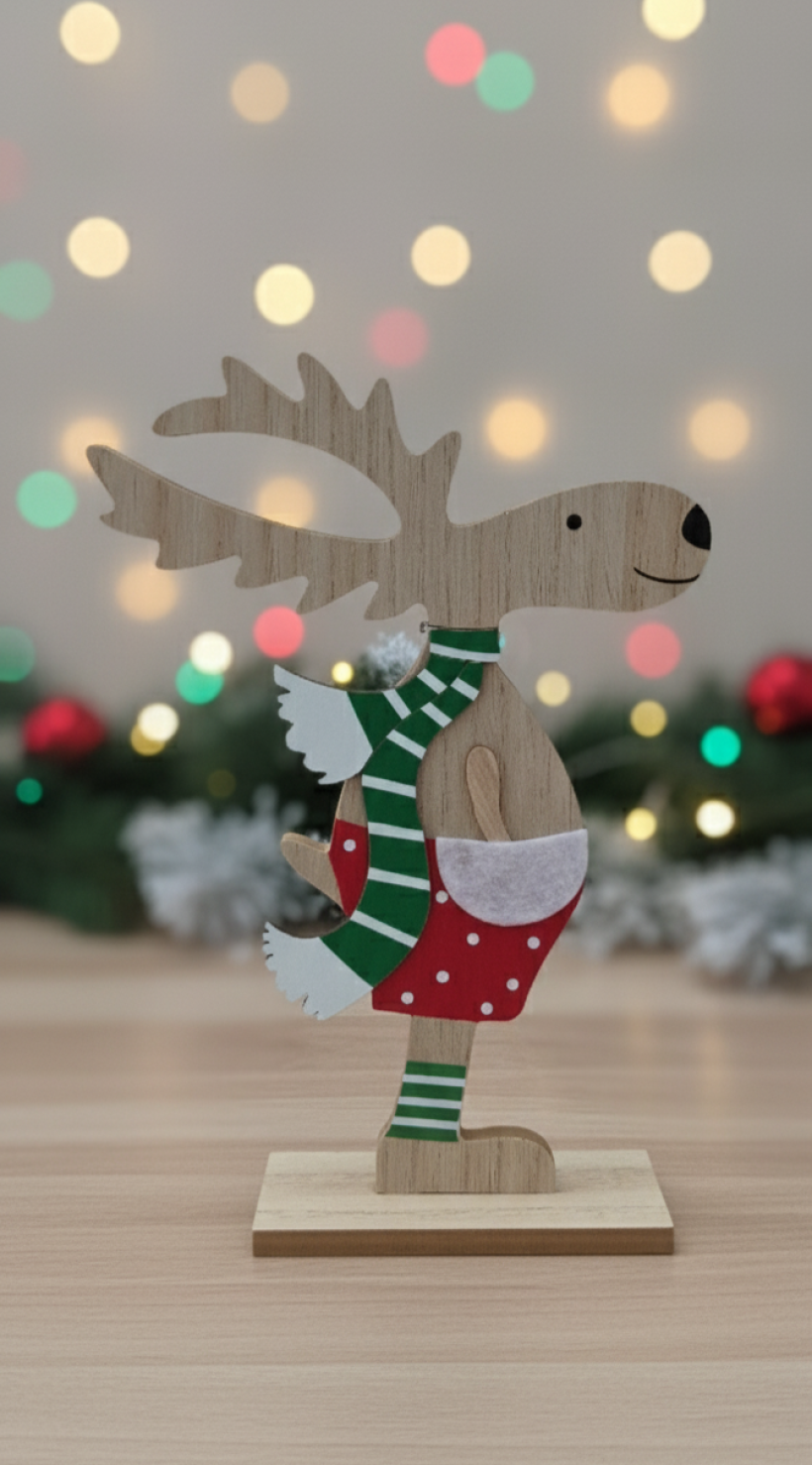 Renifer Gentleman drewniany stojący 25cm 