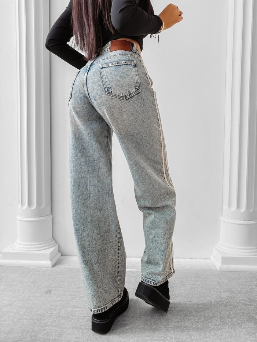 Spodnie damskie jeansy OLAVOGA ERADIO 2025 sprany niebieski