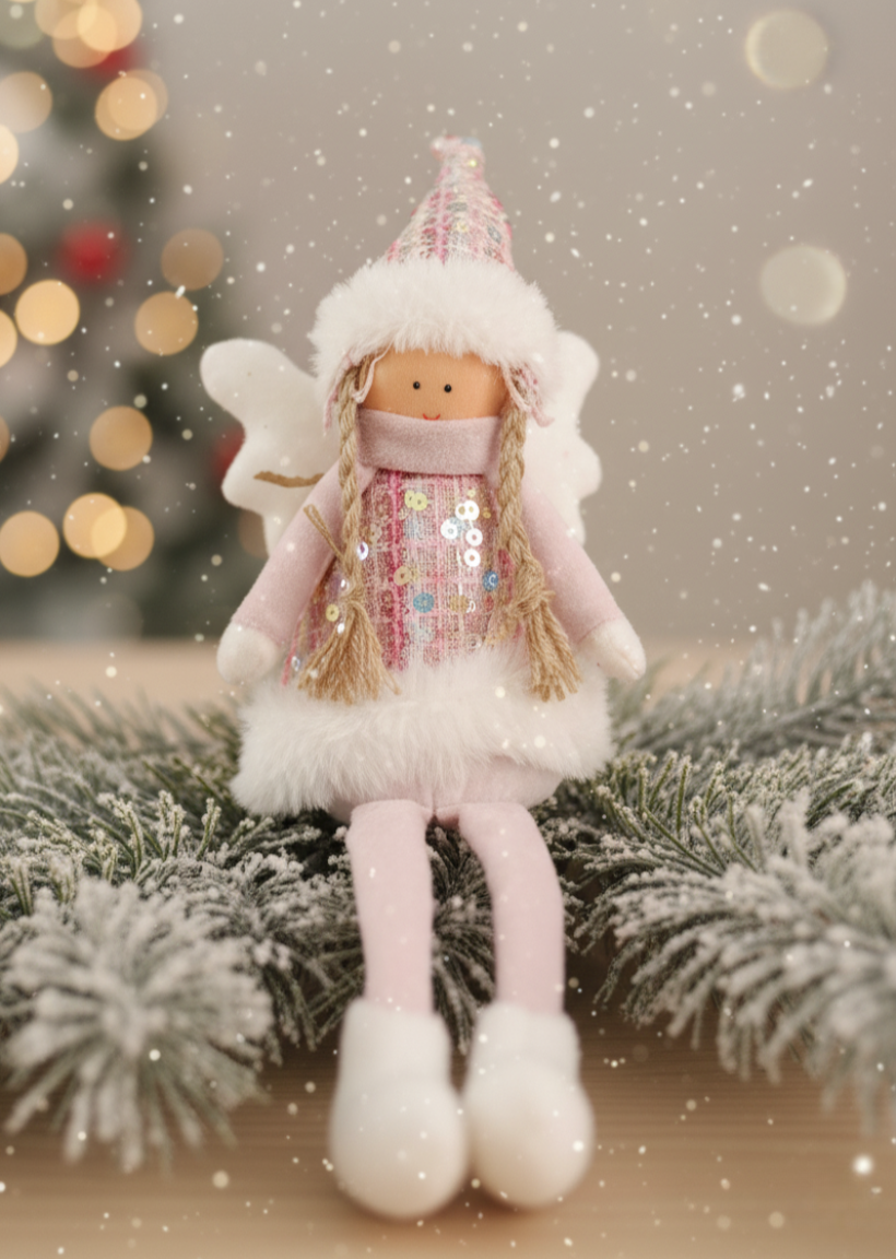 Skrzat z wiszącymi nóżkami róż 35cm