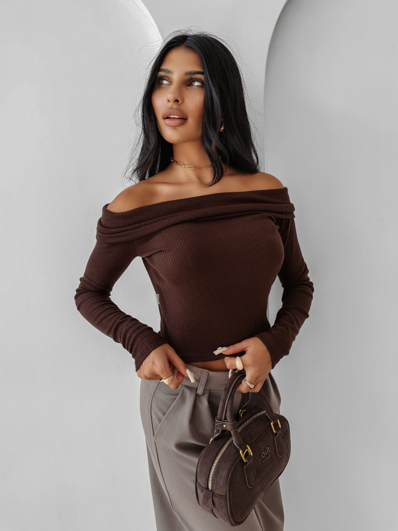 Bluzka damska OLAVOGA CREAMED FOG 2025 brązowa