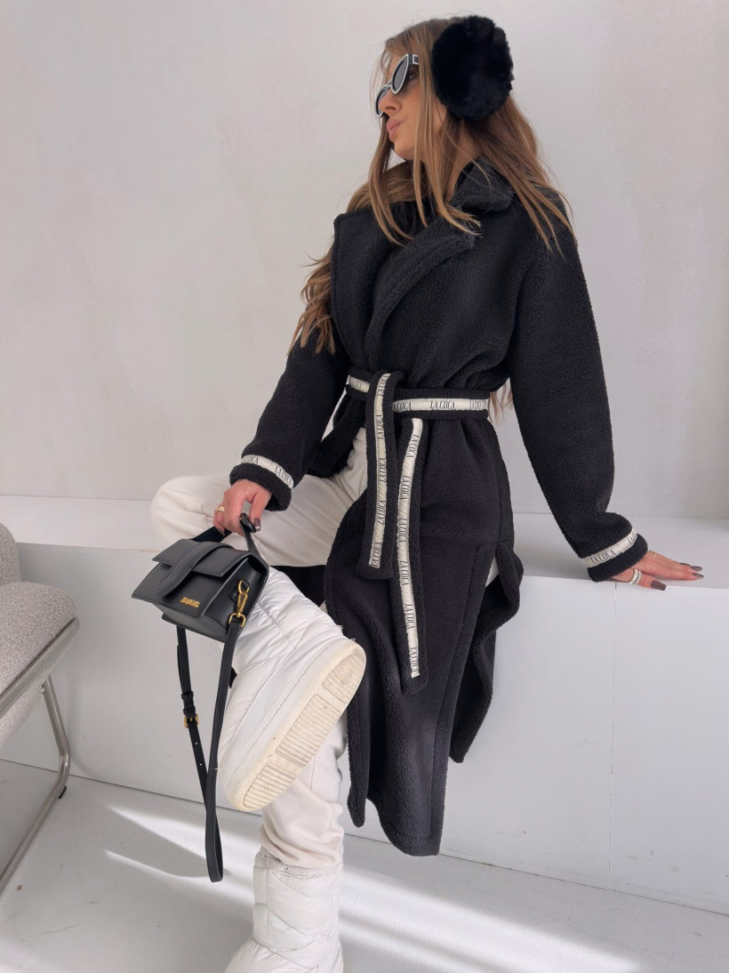 Płaszcz ocieplany czarny Lacoca