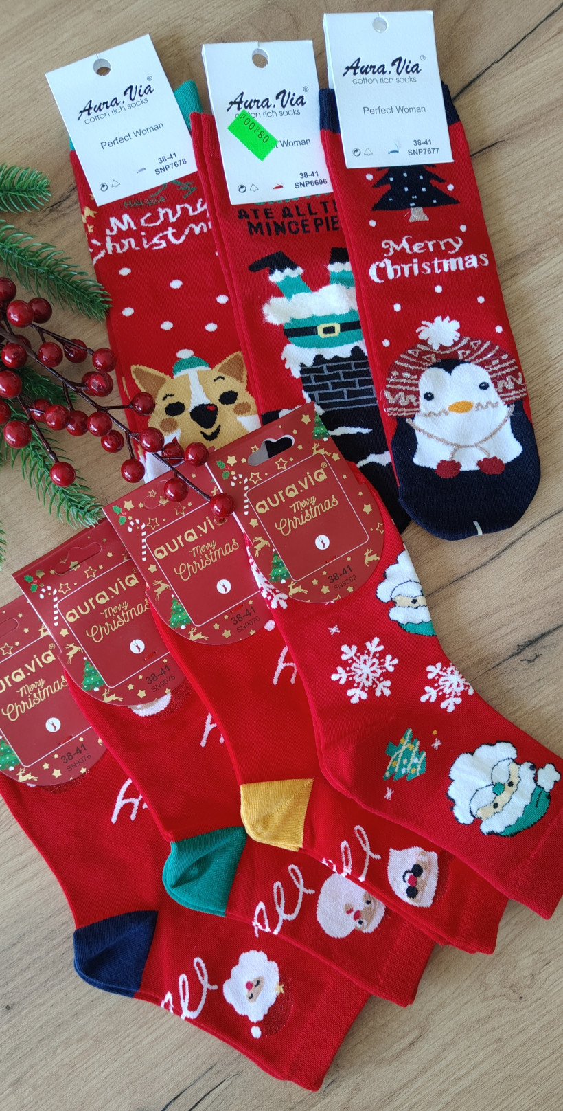 Skarpetka damska świąteczna 38-41