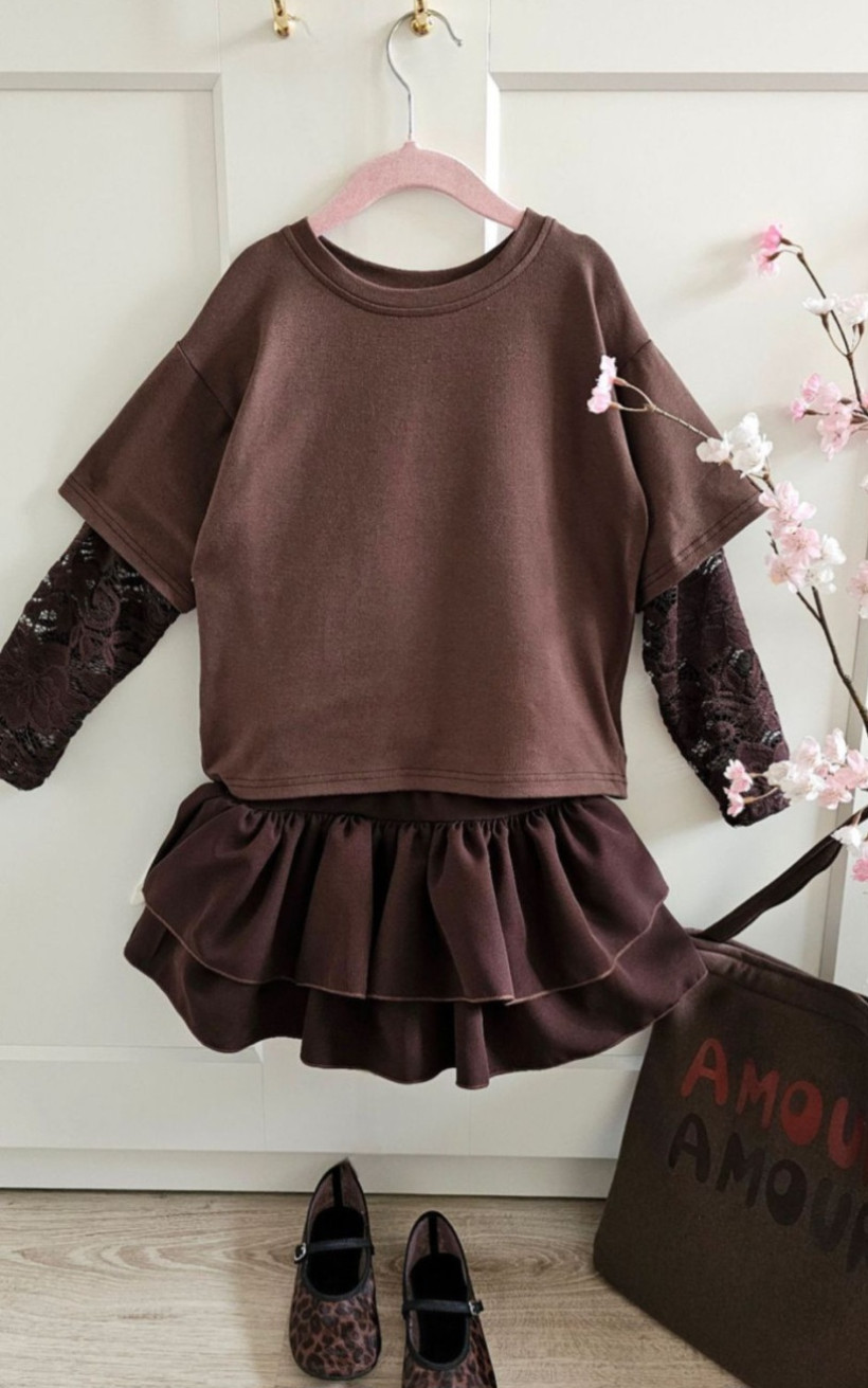 BLUZKA Z KORONKĄ CZEKOLADOWA IGOMILL