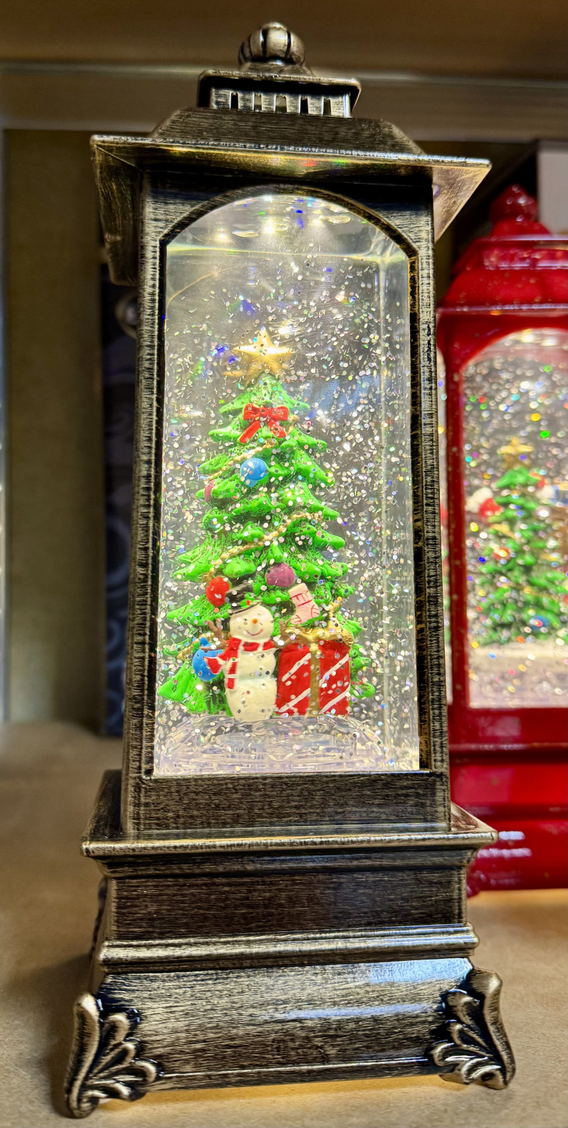 pozytywka grająca .latarnia brązowa