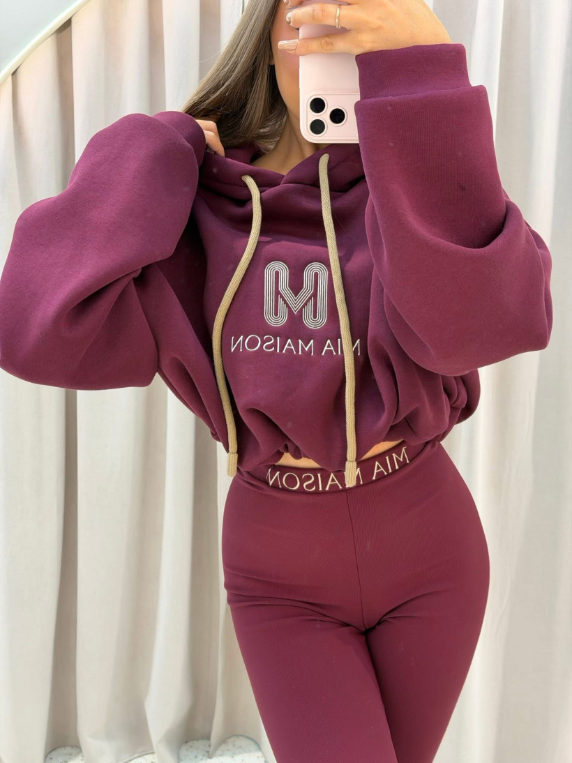 Bluza Mia Maison Stitch - bordo