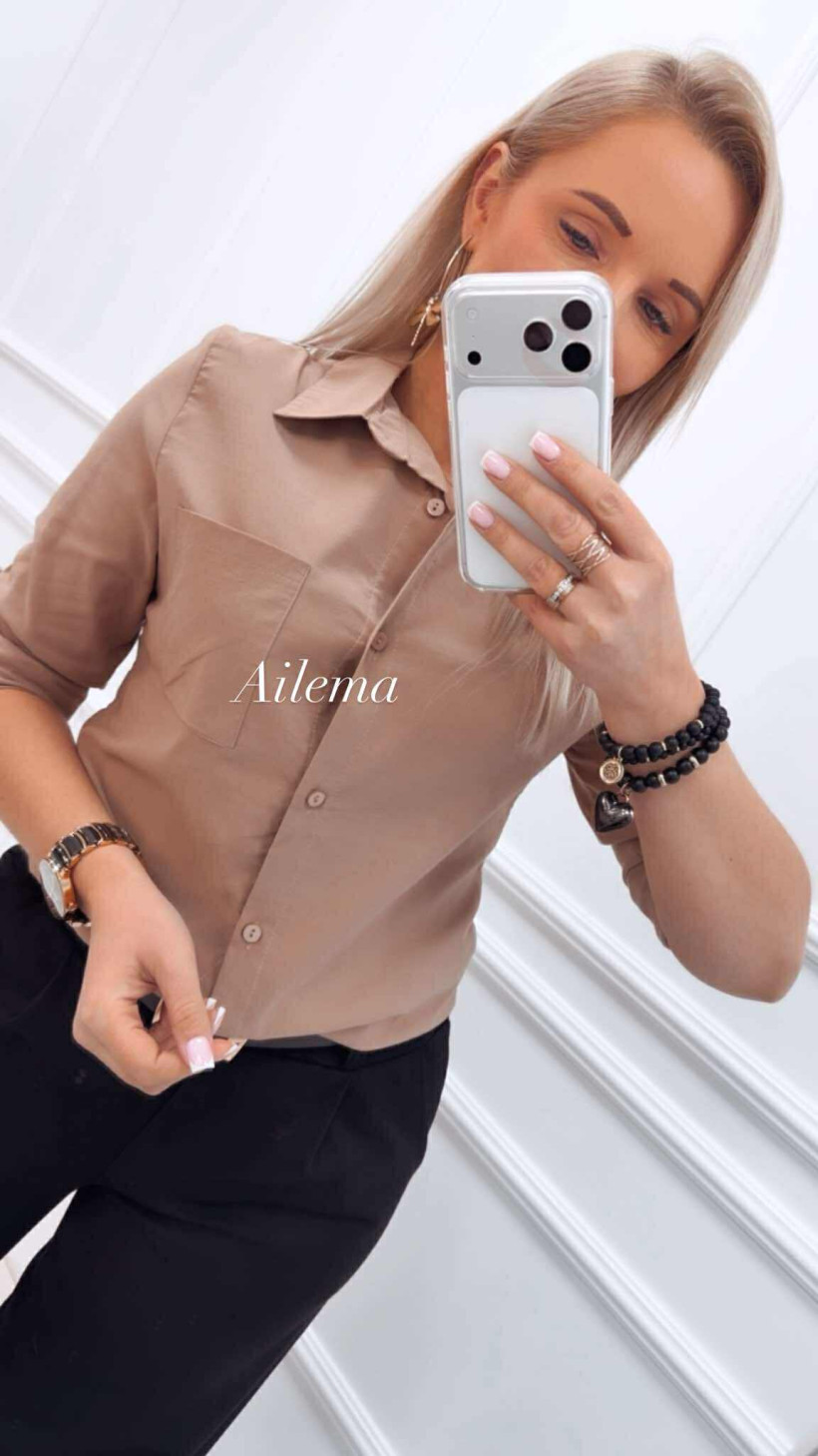 Koszula gładka kk1317 na guziki