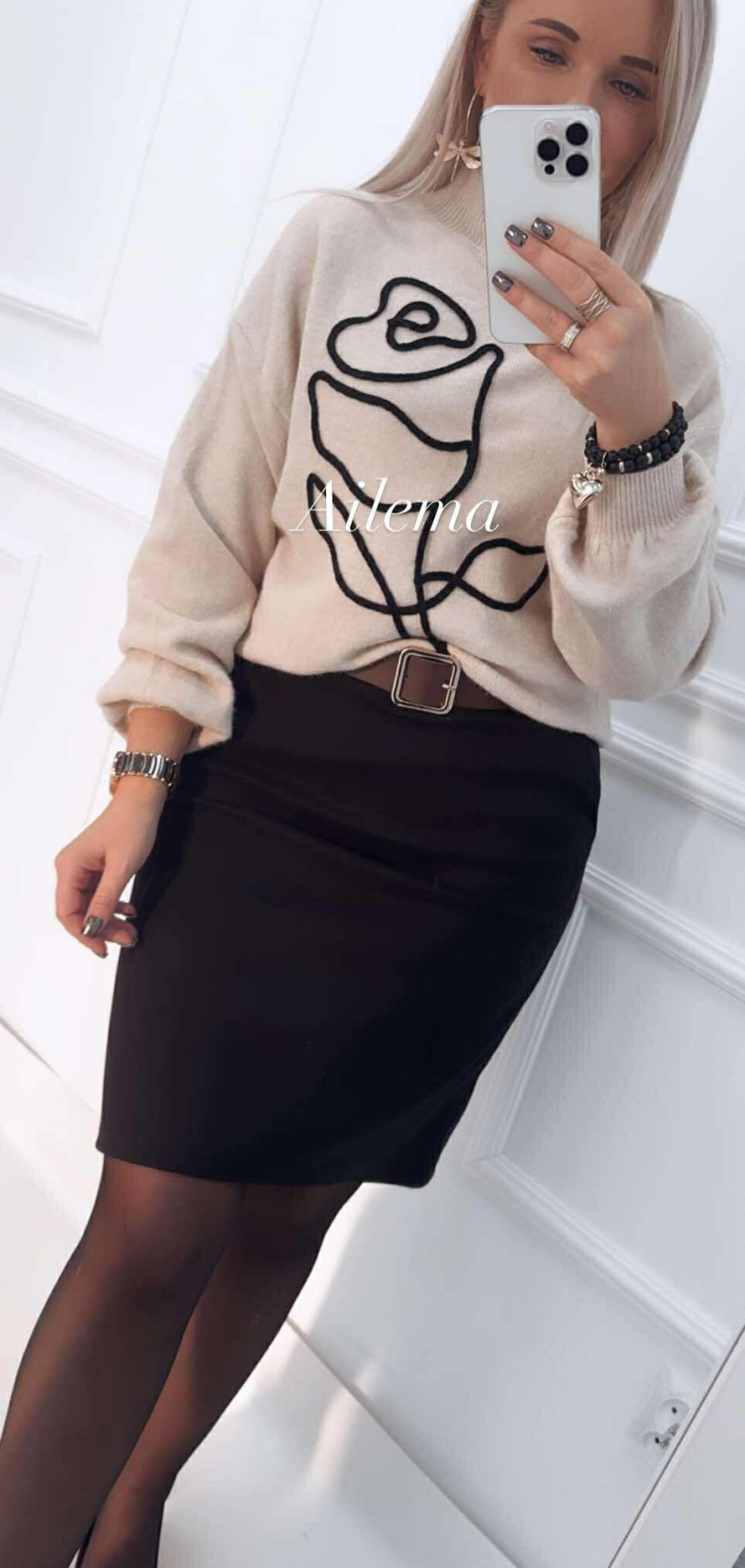 Spódnica zamszowa kk1335 z paskiem