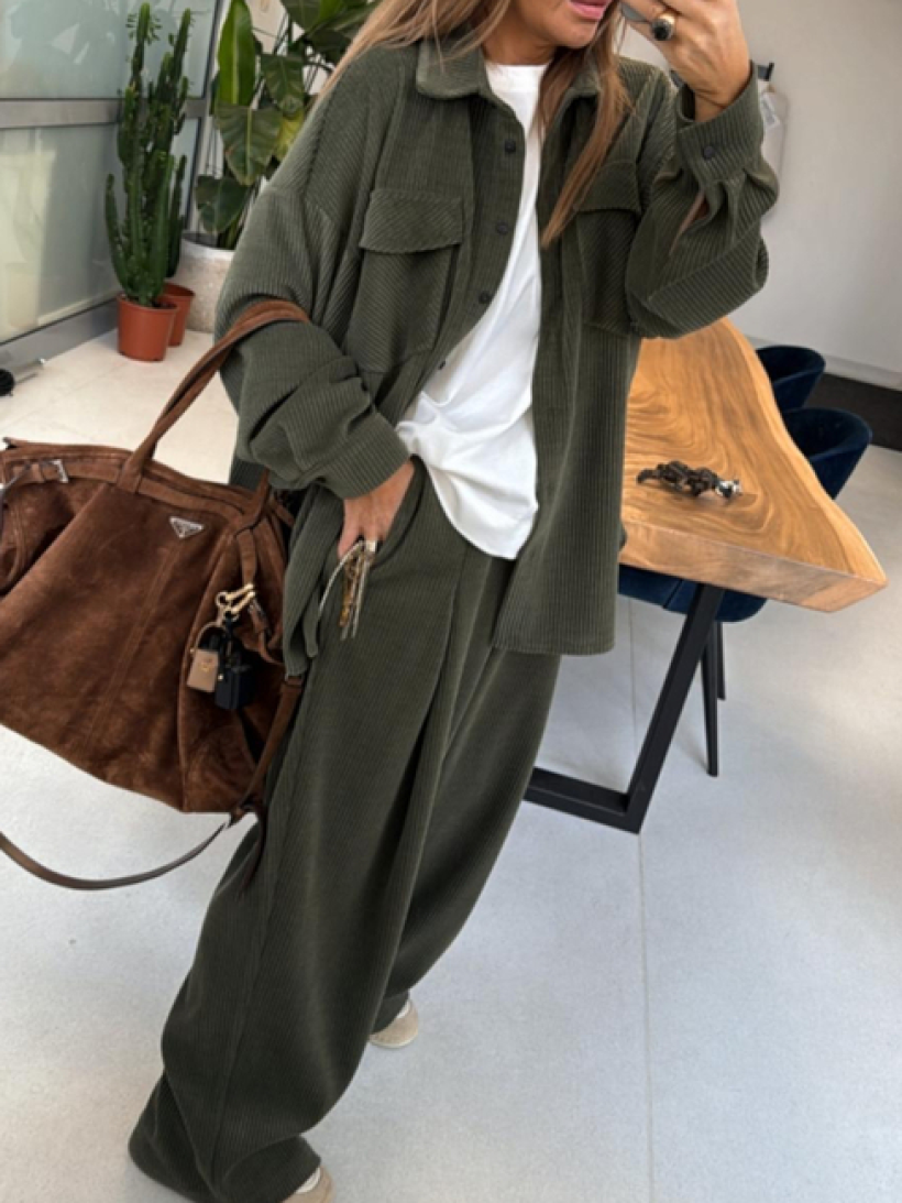 EM SPODNIE SZTRUKS KHAKI