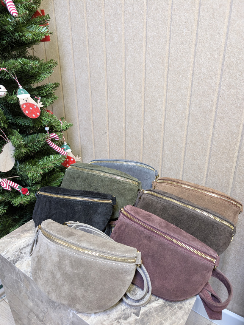 NERKA - skórzana nerka ze złotym zamkiem