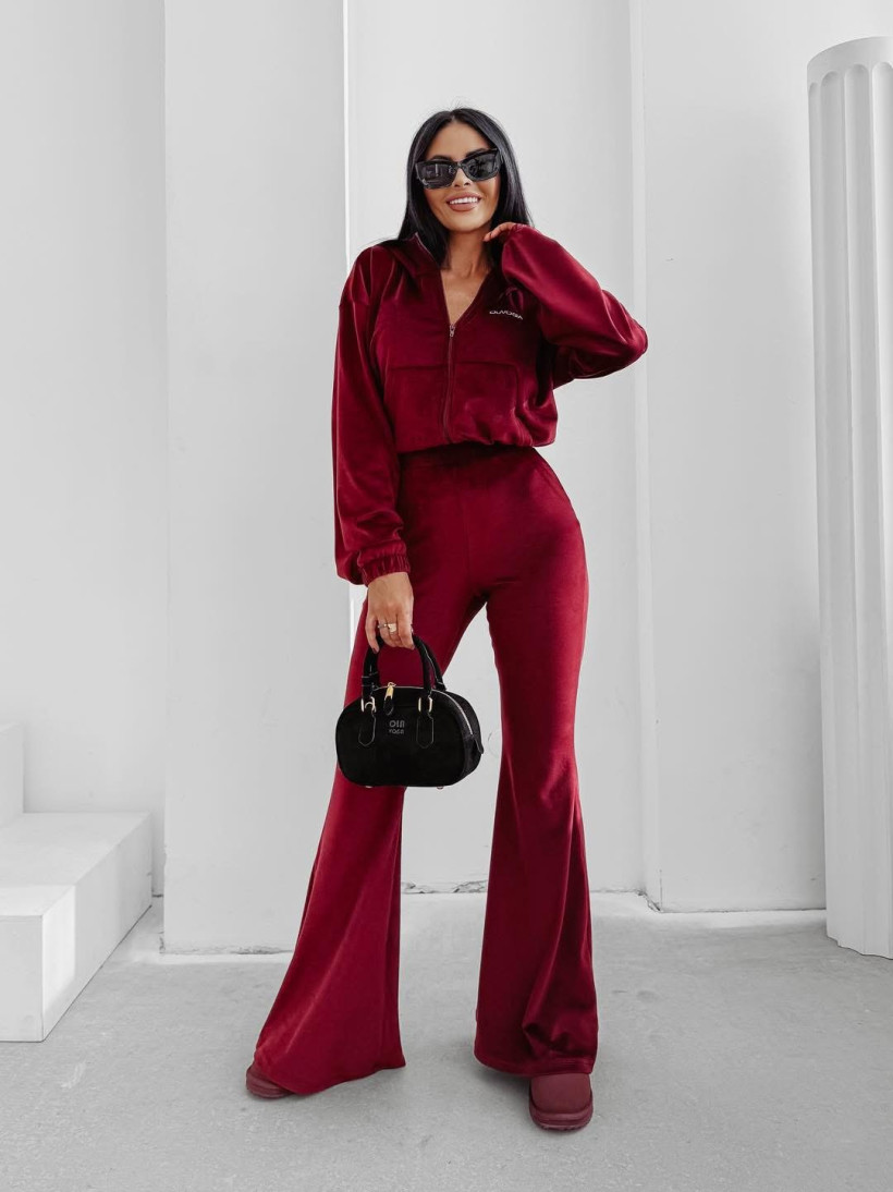 komplet VELVET WOOD bordo