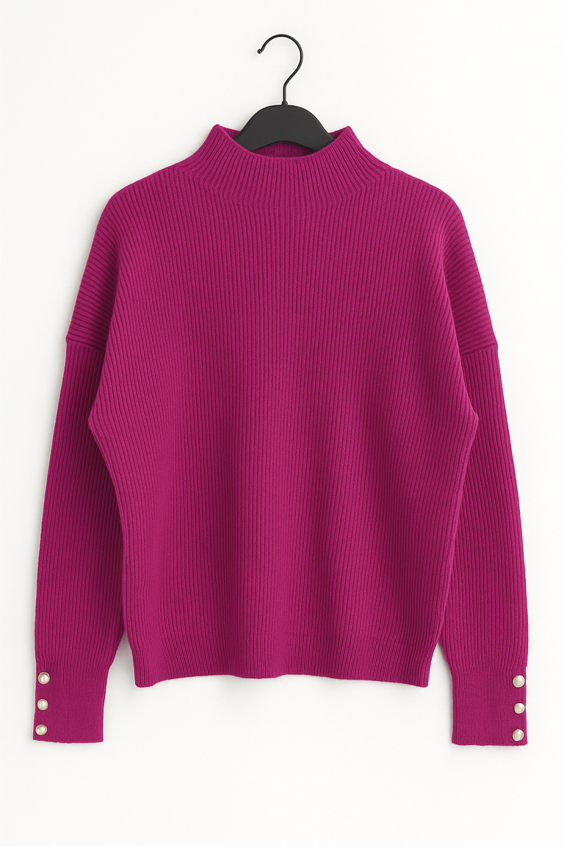 Sweter półgolf fuksja 1579