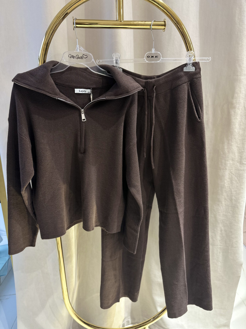 LAJOLY KOMPLET DZIANINA ZAMEK CZEKOLADA