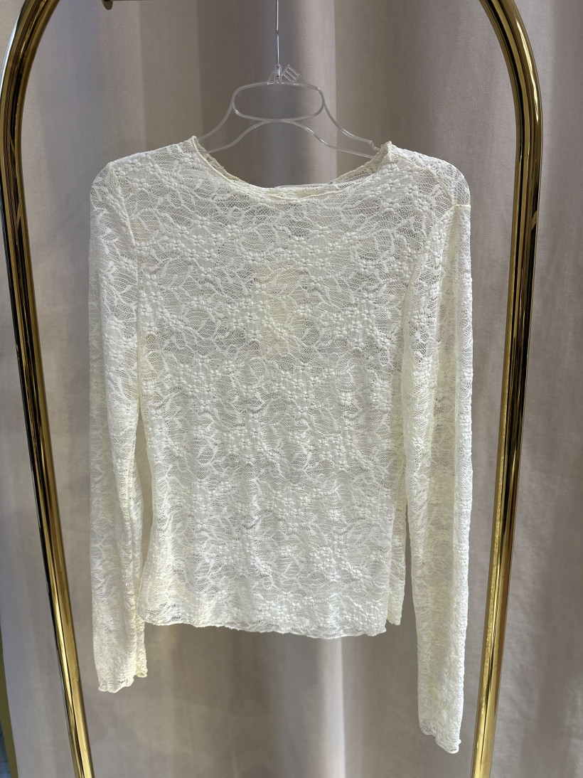 BISOUS BLUZKA KORONKA ŚMIETANA
