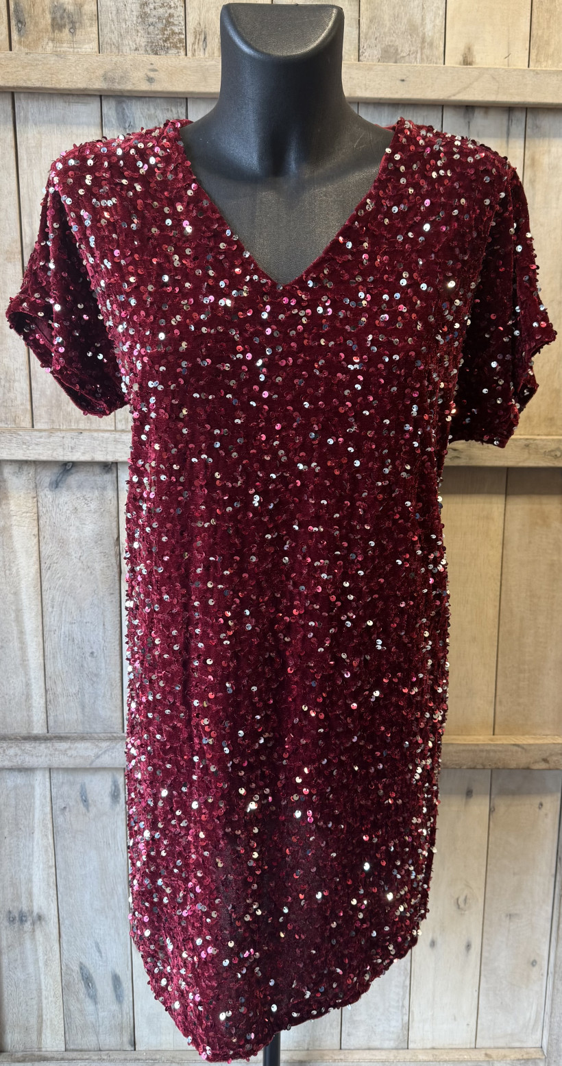 Robe strass  rouge 