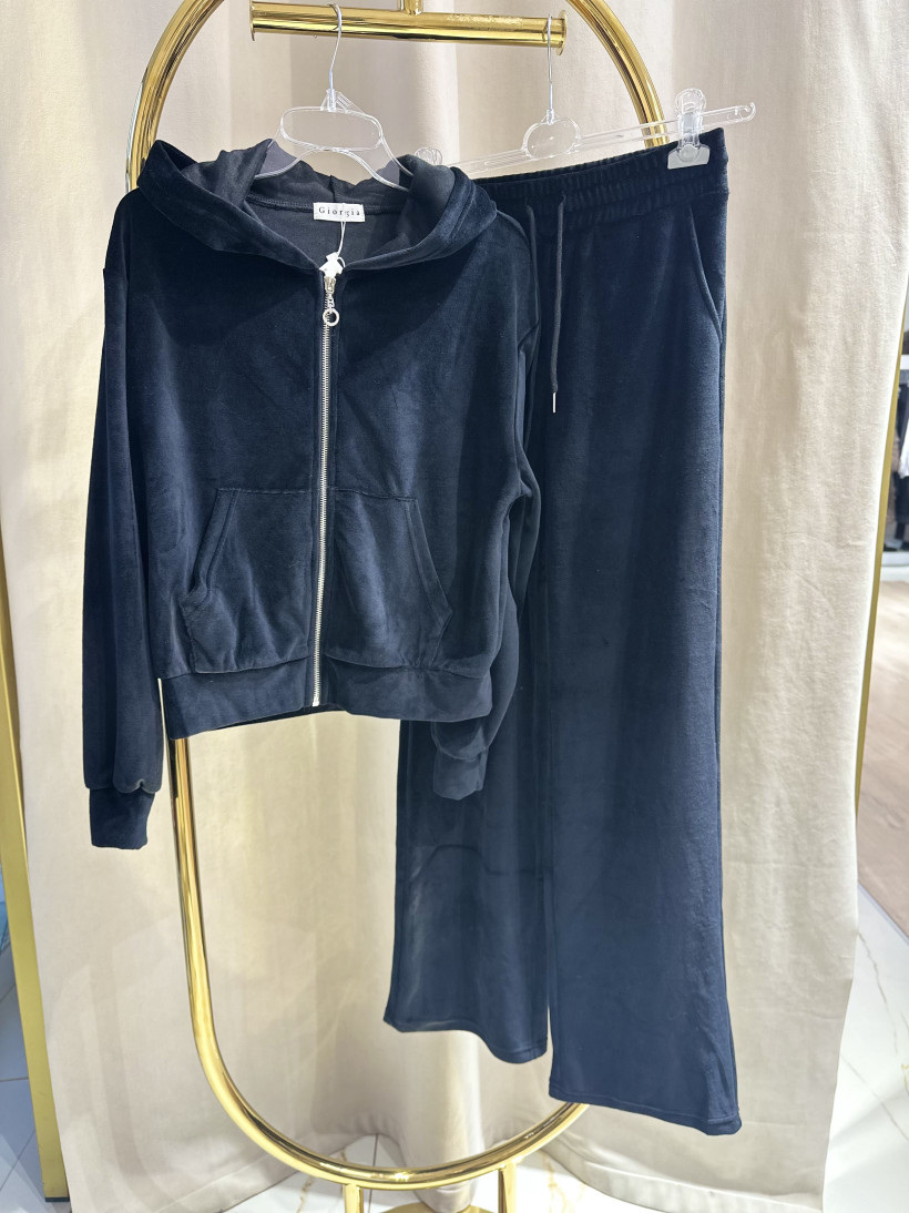 GIORGIA KOMPLET WELUR CZERŃ 