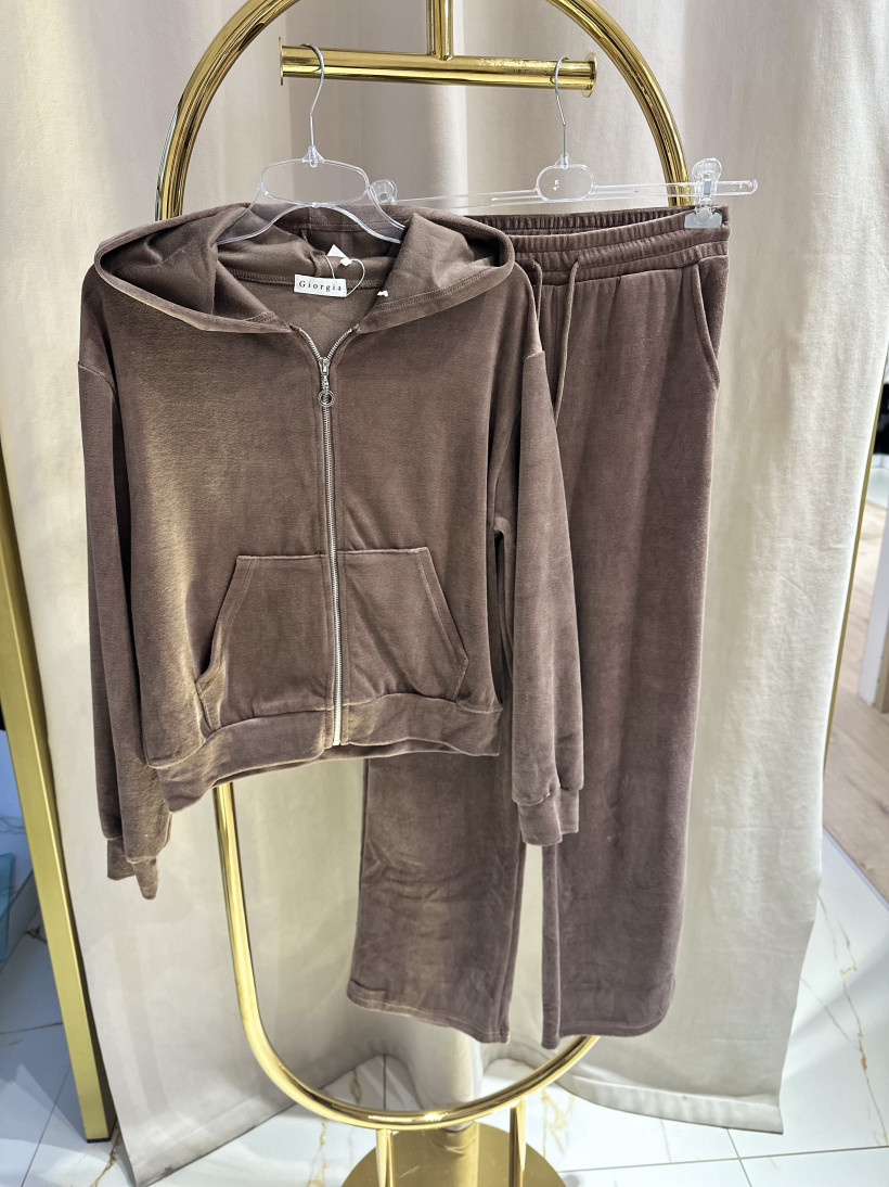 GIORGIA KOMPLET WELUR CZEKOLADA