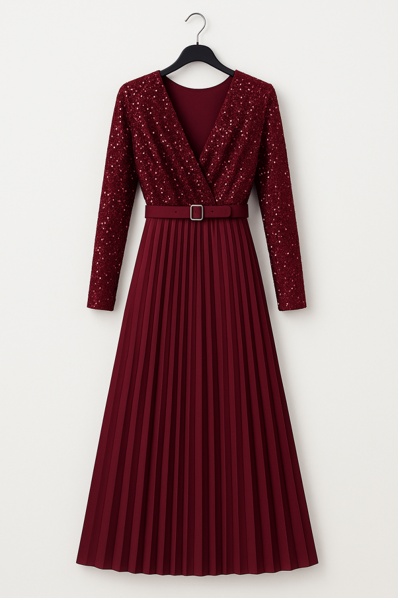 Sukienka cekiny bordo 1852