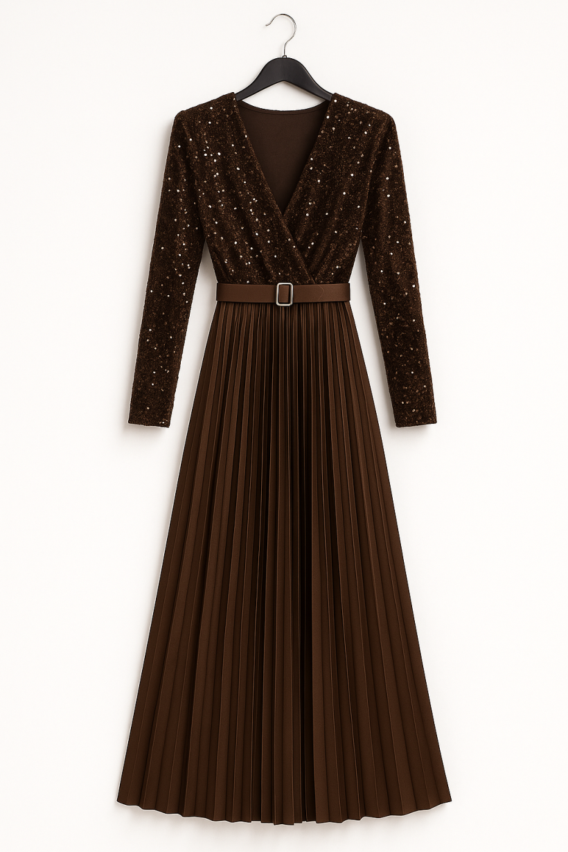 Sukienka cekiny czekolada 1852