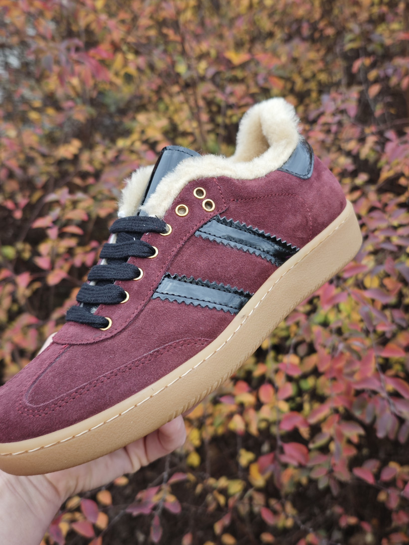Sneakersy bordo r.38 ocieplane 