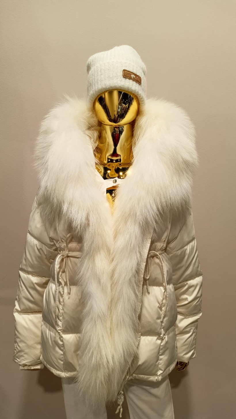 CH KURTKA PUCHOWA ŚMIETANA KAPTUR PREMIUM