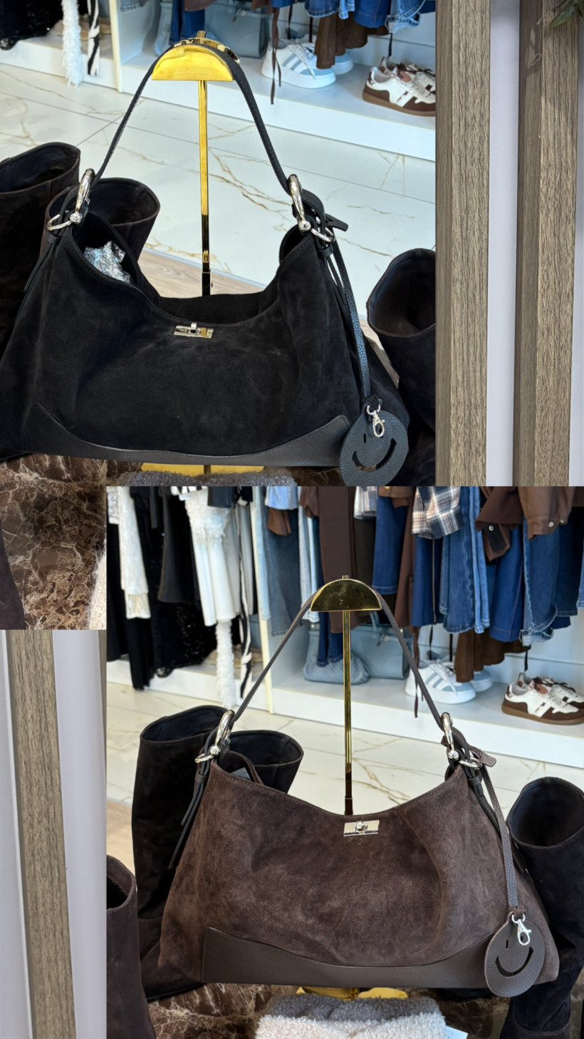 TOREBKA SMILEY KOLORY ZAMSZOWO SKÓRZANA