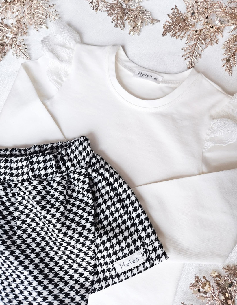 SPÓDNICO-SPODENKI PEPITKA CZARNA HELEN