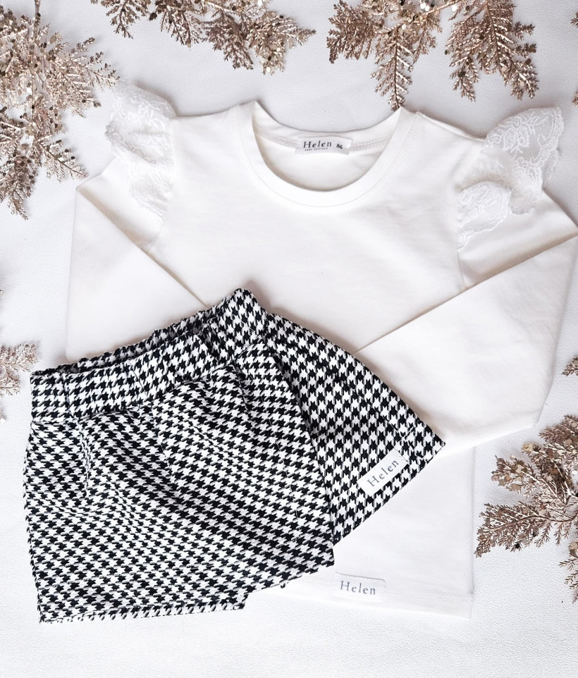 BLUZKA KREMOWA Z KORONKOWYM MOTYLKIEM HELEN