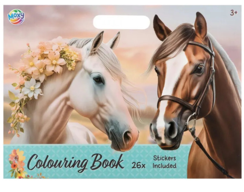 Kolorowanka plus naklejki konie 26x35,5cm 25 arkuszy