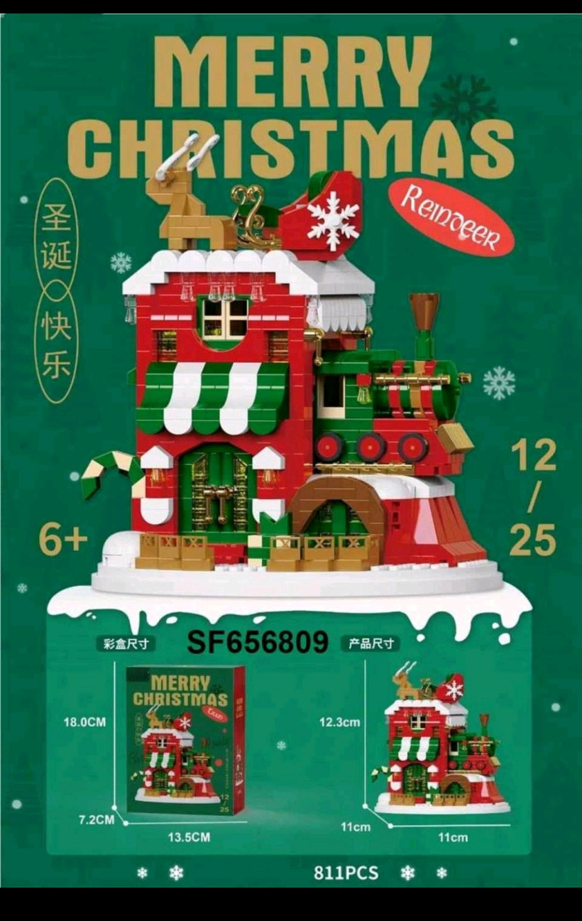 Mini Klocki Świąteczne Pociąg 811 el