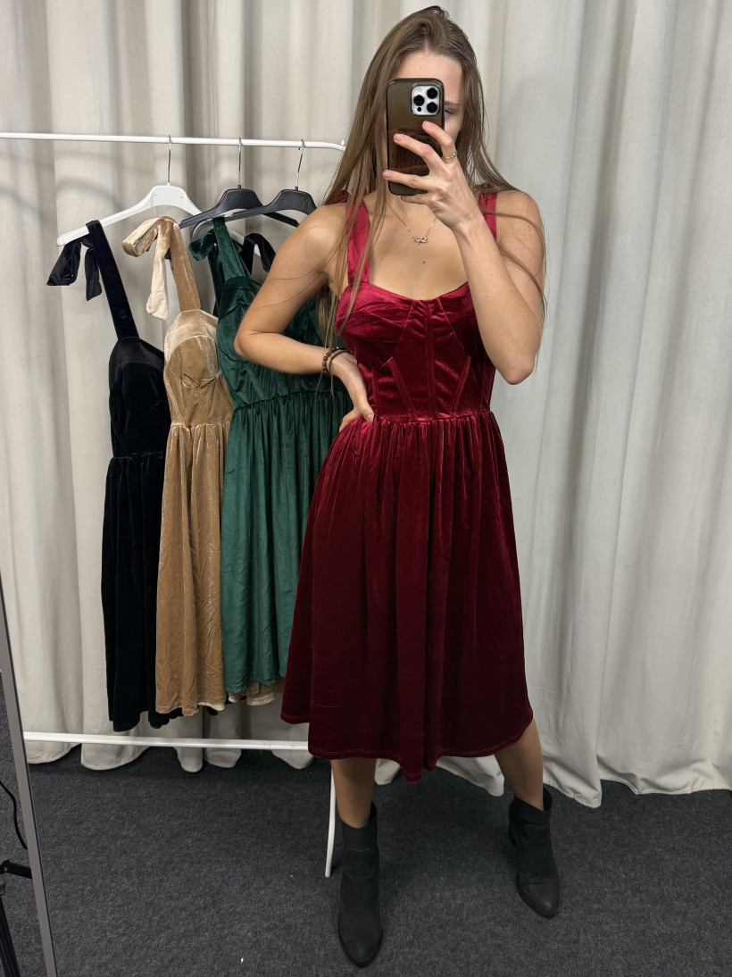 Sukienka długa welur 