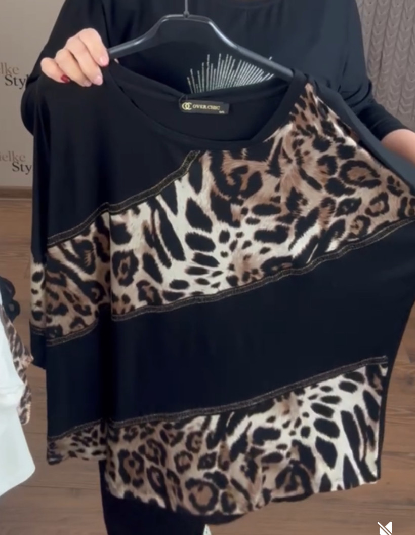 Italia nr 6 - Tunika czarna z dodatkiem pantery - och - 26544