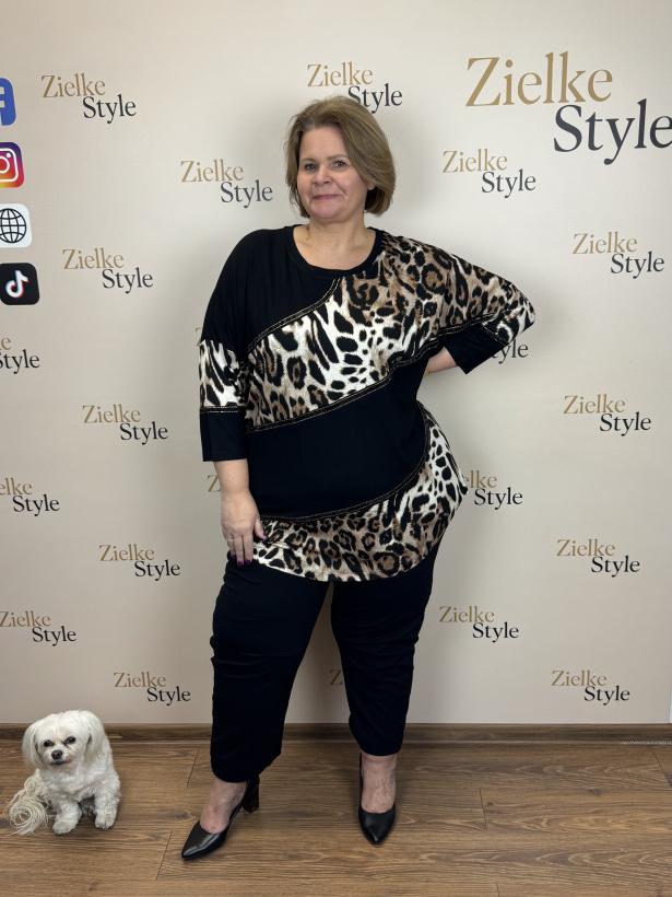 Italia nr 6 - Tunika czarna z dodatkiem pantery - och - 26544