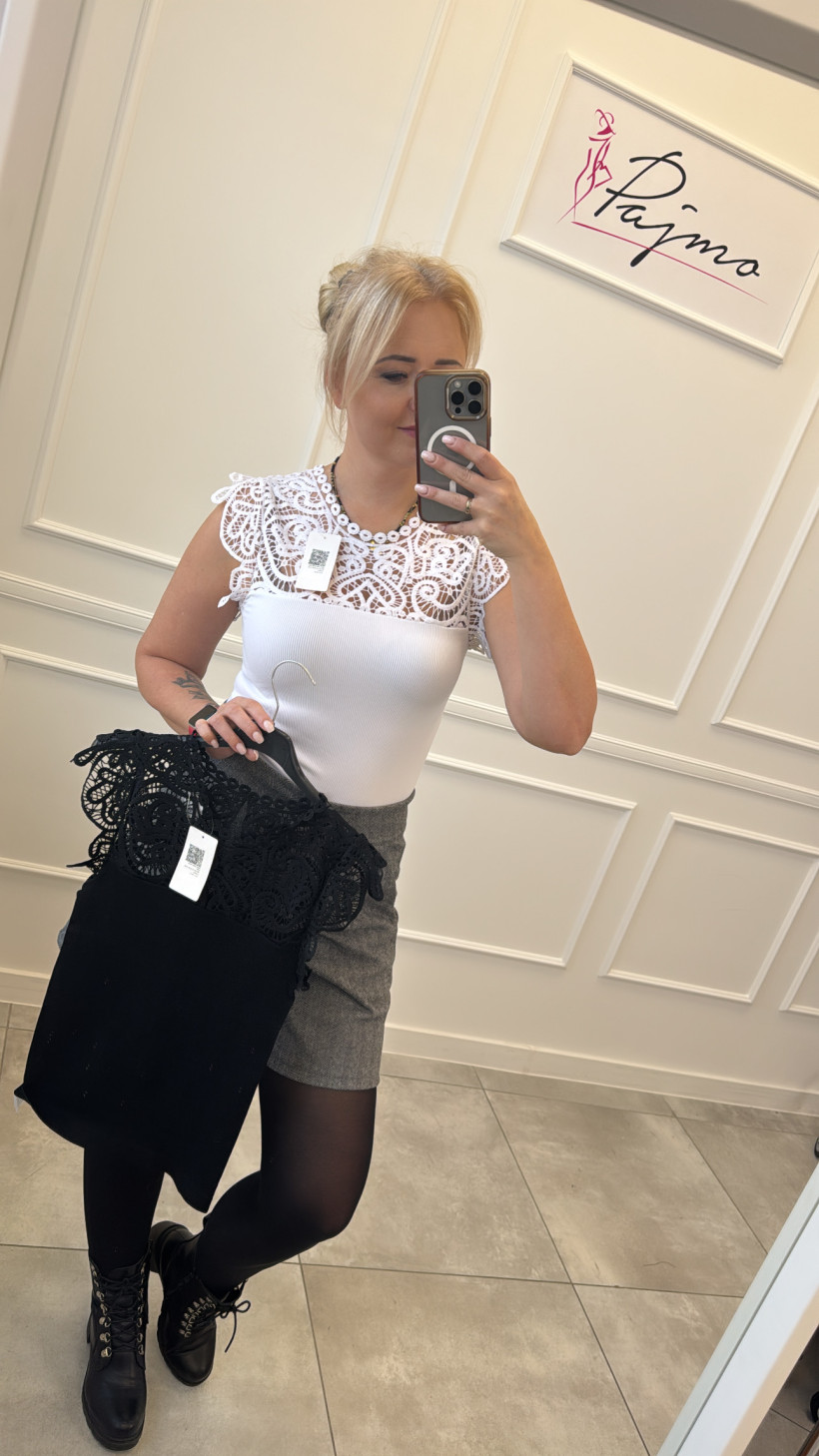 Bluzka prążek haft 13992