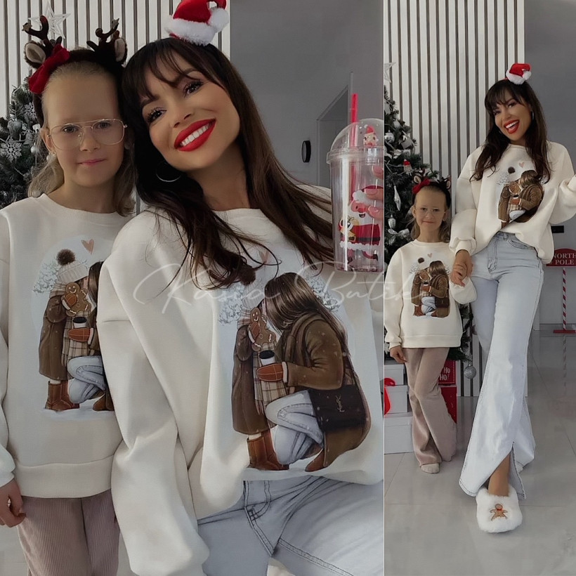 Bluza Bawełniana Lara Mama&Córka Śmietankowa