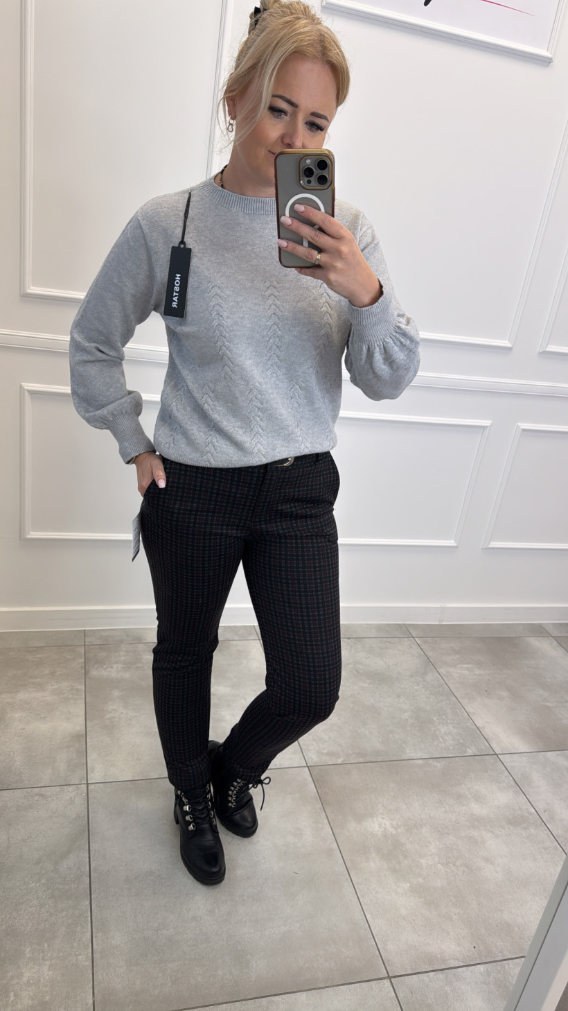 Spodnie wiskoza krata 13955