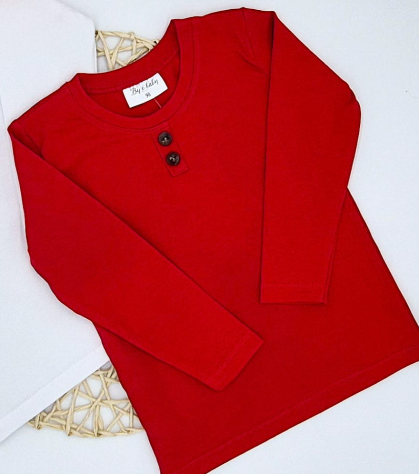 BLUZKA CZERWONA  GUZICZKI BY O BABY