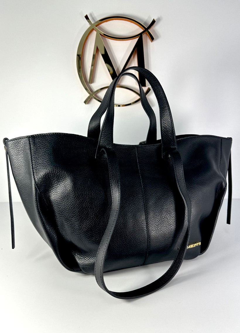 MASSIMO CONTTI POLENKA CZARNA SKÓRA NATURALNA