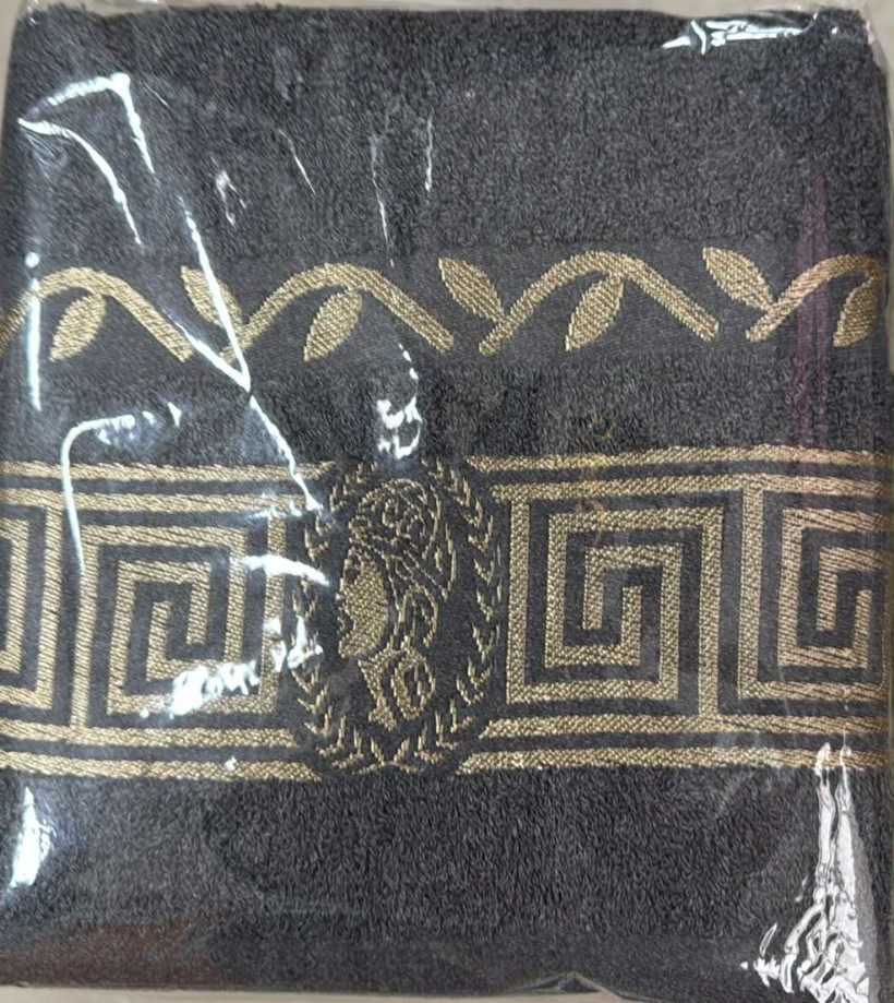 Ręcznik złoty wyszywany wzór 70/140 - 13622 - grafit