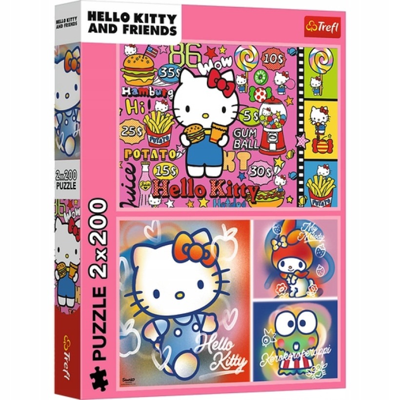 PUZZLE 2X200 ELEMENTÓW HELLO KITTY I PRZYJACIELE TREFL