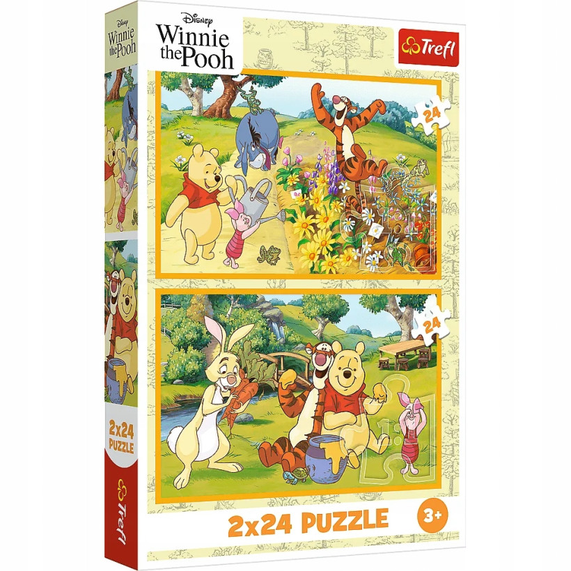 PUZZLE 2X24 KUBUŚ PUCHATEK, 2 układanki po 24 elementy dla dzieci +3 lata