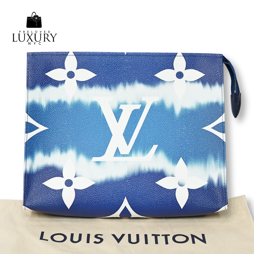 LOUIS VUITTON Toiletry Pouch 26 Blue/White