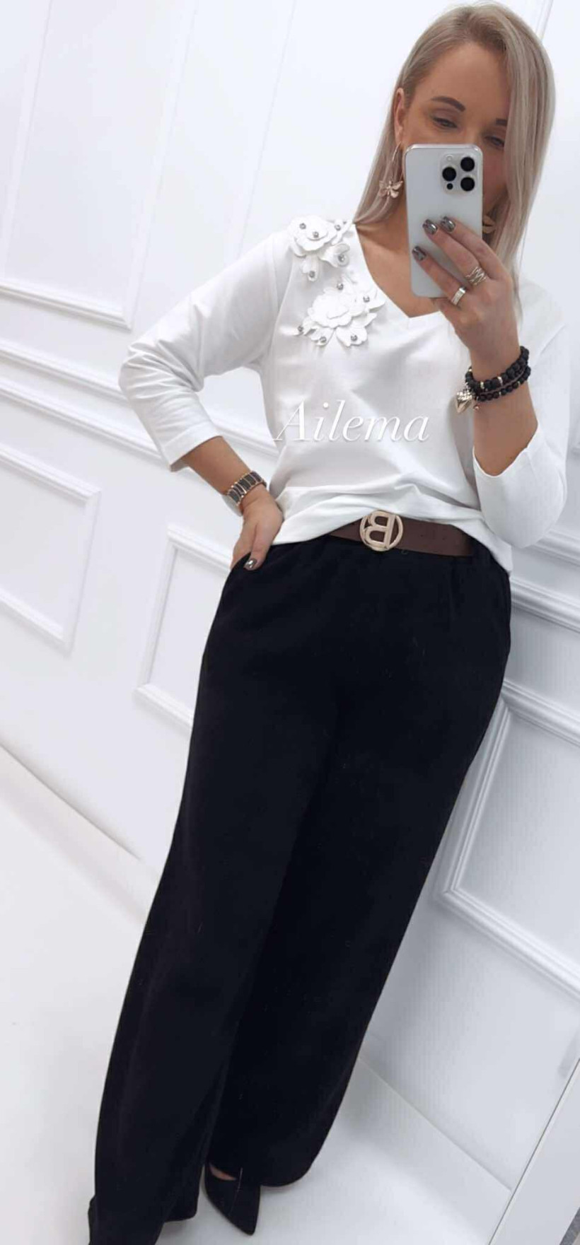 Spodnie sztruksowe kk1363 z paskiem