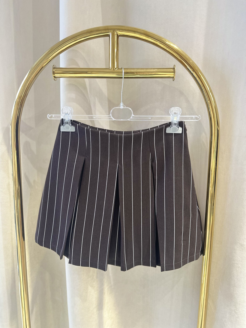 LA MILLA SPÓDNICOSPODNEKI PLIS CZEKOLADA W PASKI